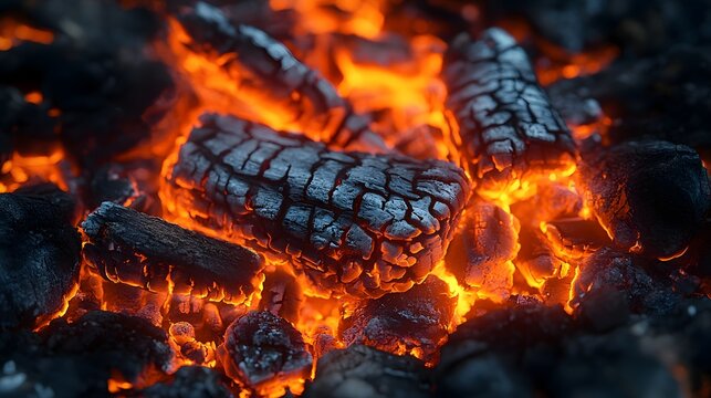 fire burning in fireplace