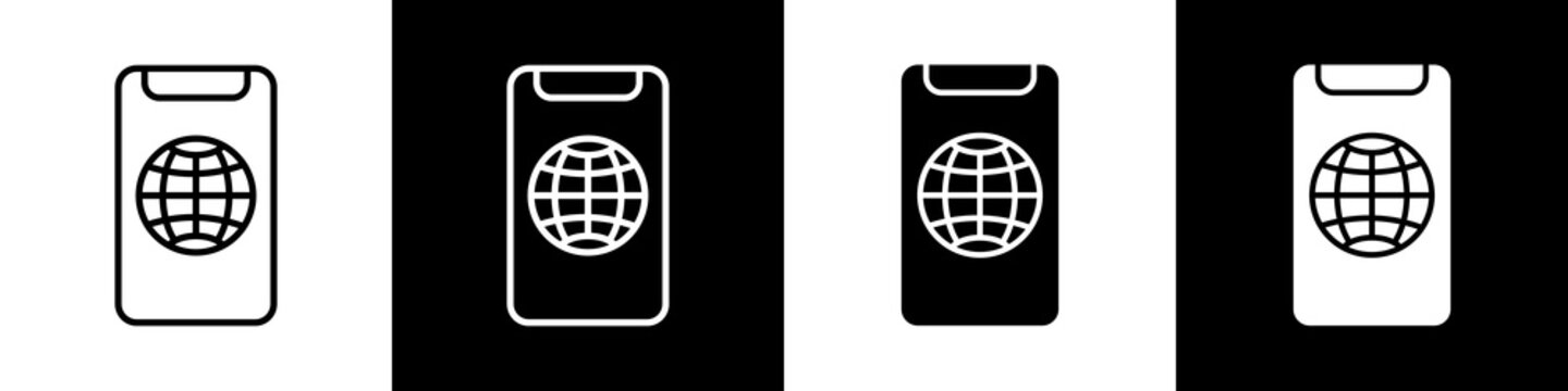 Worldwide black and white icon design concept