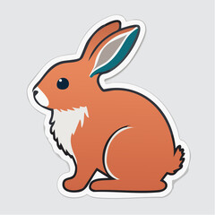 Obraz premium Cute cartoon rabbit sticker