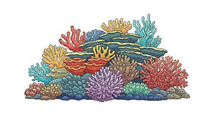 Colorful Coral Reef Marine Life. © tri