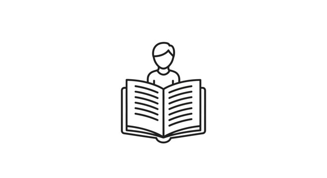 Person Reading Open Book Closeup.