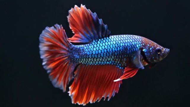 Colorful betta fish with flowing fins symbolizing conceptual art and dynamic energy