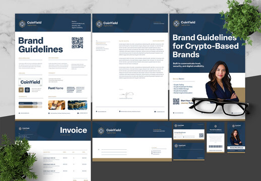 Blue Brown Crypto Business Brand Guidelines