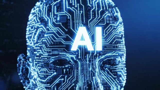 AI circuit head design emphasizing advanced technology and cybersecurity