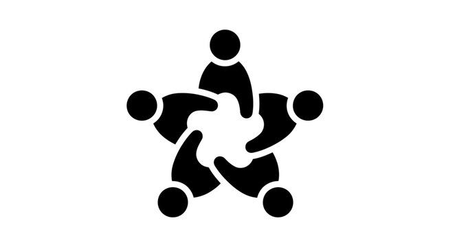 A group of people joining hands in unity and cooperation.