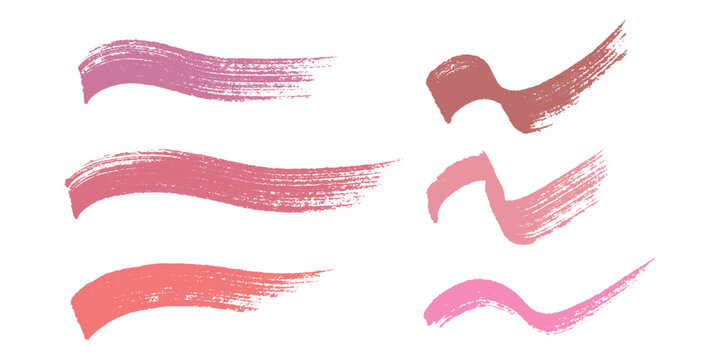 Set of brush paint stroke texture swatch Hand painted background Ink scribble dab clipart Paint smudge for tags and stamps design, beauty fashion poster