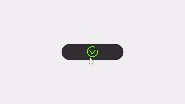 Order now button with tick mark icon sign animation on transparent background, order now button with mouse click animated with alpha channel.