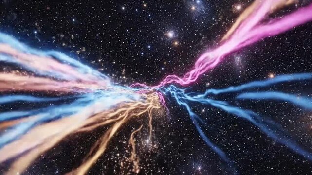 Cosmic energy beams in space ideal for sleek commercial backgrounds and title sequences