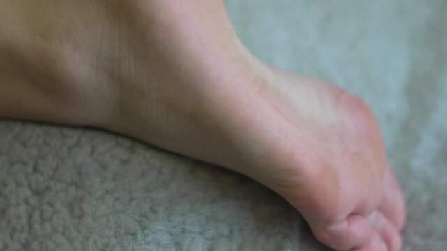 Bare Skin Tan Lines Reveal On Female Leg And Calf Close Up