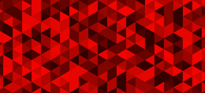 Vector trendy low poly seamless pattern. Digital polygonal ruby abstract background. Vector red and maroon triangles glass concept for business cards, web design or decoration