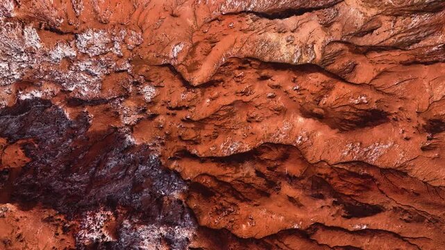 aerial view of salty hills of qom in iran