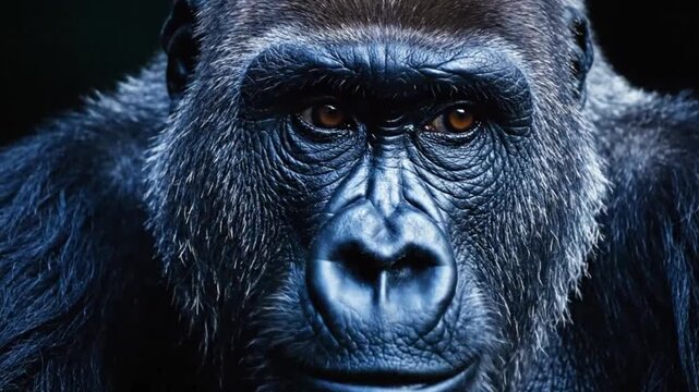 Closeup of a gorillas face symbolizing tranquility, harmony, and natural balance