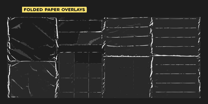 folded paper overlays realistic creased paper textures on black background high quality professional detailed modern