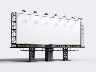 Obraz premium blank billboard mockup, isolated on a white background