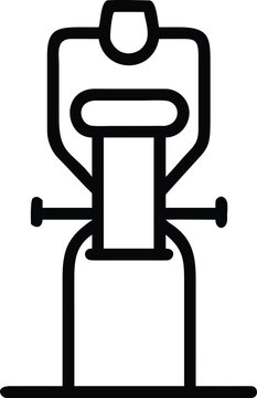 Vintage sewing machine body icon with spool and handles on white background Keywords: sewing