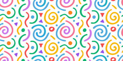 Fototapeta premium Colorful abstract swirl pattern with geometric shapes on a white background high quality professional detailed
