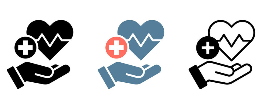 Health Icon Collection Set  Glyph & Mixed Style  