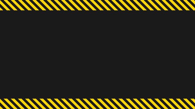 Industrial Danger Stripes Loop - Opposite Moving Caution Lines on Deep Black Background, Seamless High-Contrast Safety Animation