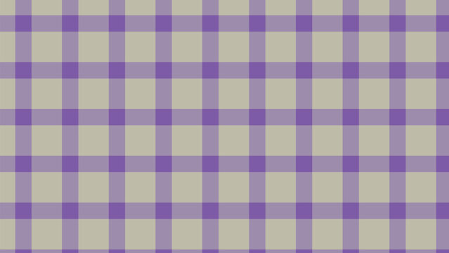 Muted purple and light beige intersecting lines form a sophisticated checkered gingham grid pattern