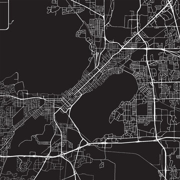 Madison Wisconsin Vector Map, Detailed City Street Map Black and White Minimalist Line Art
