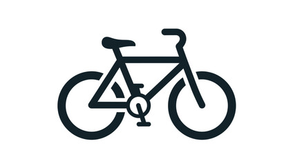 Obraz premium Minimalist black bicycle illustration on white background for design and concept