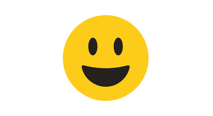 Fototapeta premium Smiling yellow circle emoji isolated on white background