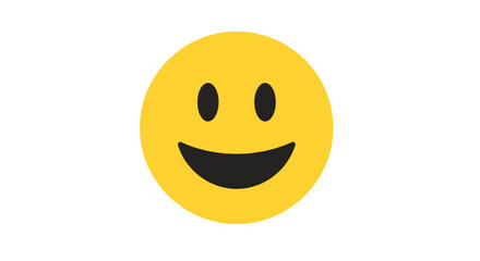 Fototapeta premium Smiling yellow emoji illustration isolated on white background for design