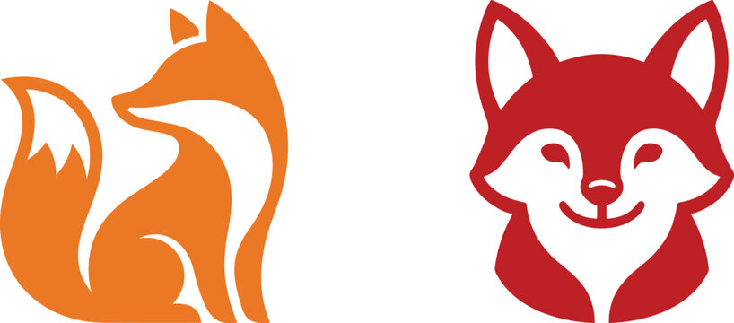 Cute fox mascot logo vector collection featuring minimalist wildlife branding icons, modern animal symbols, and creative flat illustration designs