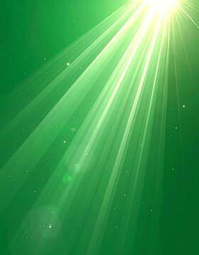 Bright green light beams emanate upwards