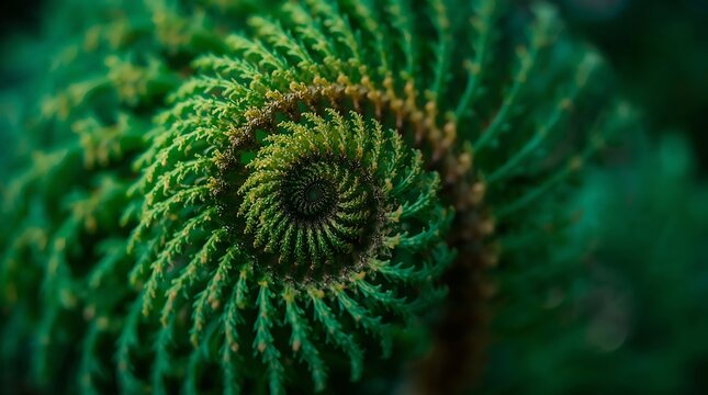 Close-up of a spiral-shaped green plant, showcasing intricate natural patterns and textures.