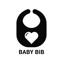 Obraz premium baby bib icon with heart design on white background high quality professional detailed modern elegant stylish clean crisp vibrant colorful