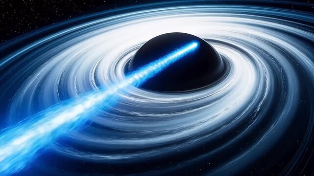 Supermassive Black Hole Jet Streaming into Intergalactic Space
