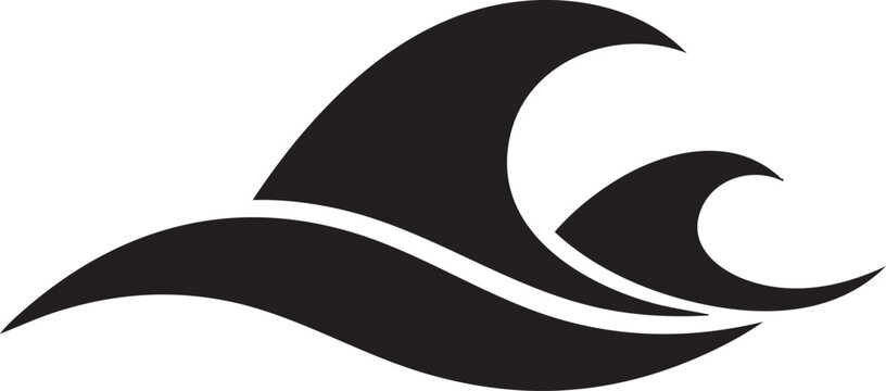 Wave, ocean wave, sea wave, black wave icon, vector wave symbol