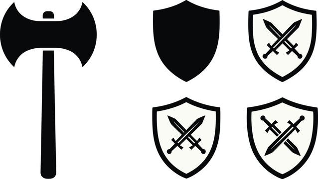 Title Vintage woodcut-style vector illustration set of royal crowns and monarch emblems for luxury branding and heraldic logo design