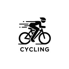 Fototapeta premium black silhouette of a cyclist riding a bicycle motion lines on a white background high quality professional detailed modern elegant