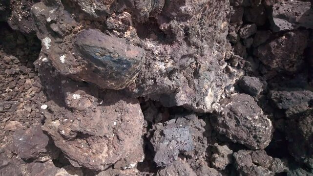 Volcanic lava rock texture background in Lanzarote