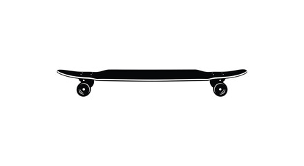 Black skateboard silhouette on a white background silhouette high quality professional detailed © nhpvect02