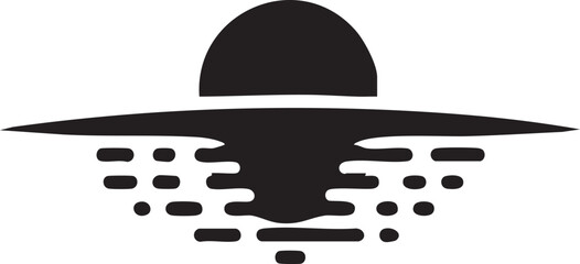 UFO, spaceship, alien, flying saucer, black, vector icon, symbol, logo, illustration © sonali