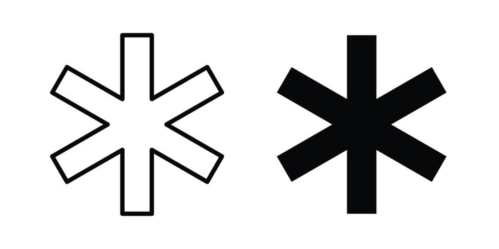 Asterisk icon vector concept set