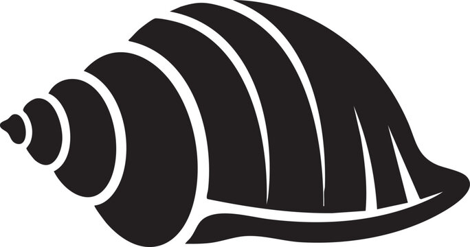 Black snail shell icon, vector illustration, simple animal symbol, monochrome design element