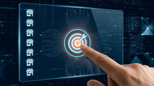 Franchise marketing concept with smart business expansion and online store branch targeting success digital market using strategic marketing for growth and franchise branch targeting online store