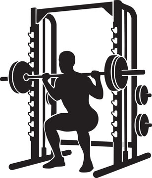 Weightlifting, Squat Exercise, Fitness Illustration, Gym Icon, Workout Vector