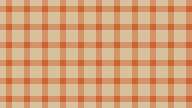 A vibrant orange and tan checkered plaid pattern forms a warm and inviting symmetrical grid suitable for textiles