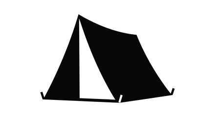Black tent silhouette against a white background silhouette high quality professional detailed © nhpvect02