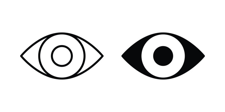 Eye crossed icon vector concept set