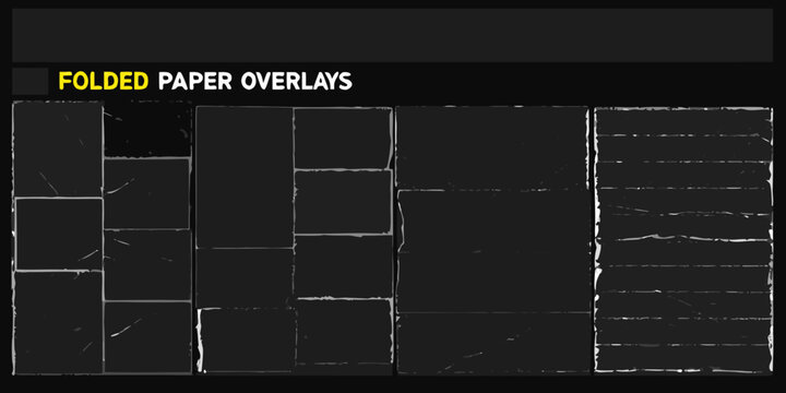 folded paper overlays with realistic creases and shadows on a black background high quality professional