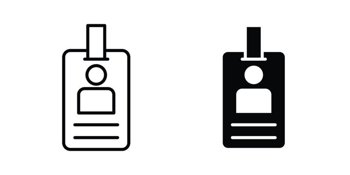 ID badge icon vector concept set