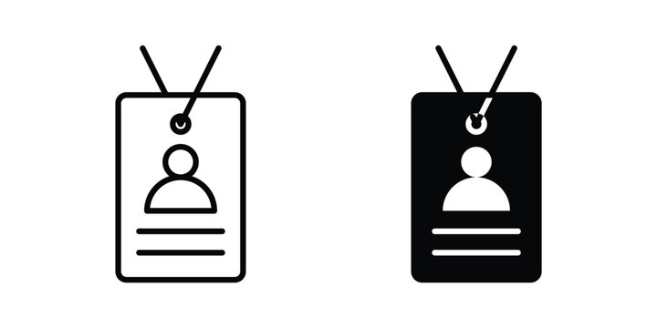 ID badge icon vector concept set