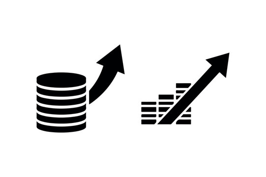 Minimalist Investment Growth Concept Silhouette Icon
