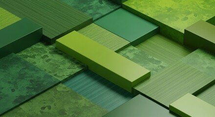 Abstract green geometric shapes background